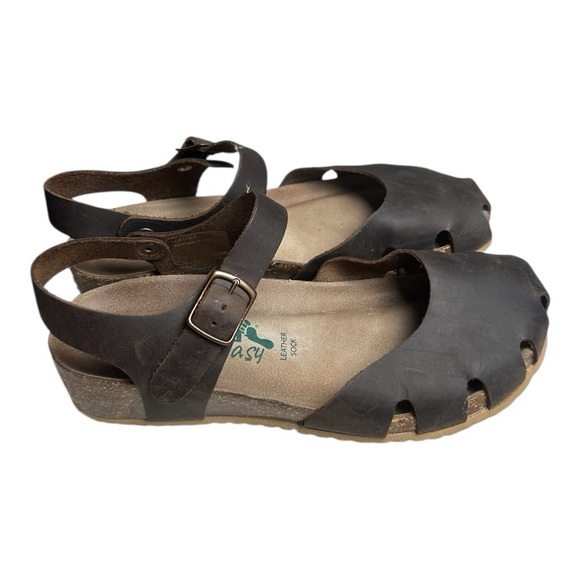 BioNatura Women's Brown Leather Mary Jane Sandals Size 37 or US‎ Size 6.5 EUC! - Picture 1 of 8